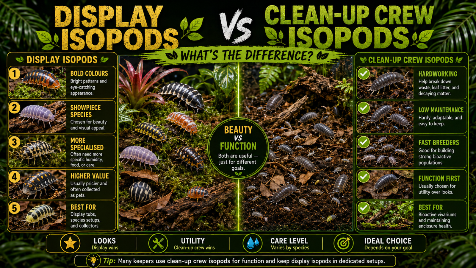 Display Isopods vs Clean-Up Crew Isopods